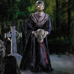 Light-Up Skeleton Zombie Couple Halloween Animatronic Decoration