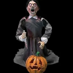 36" Lunging Pumpkin Carver Animated Halloween Prop