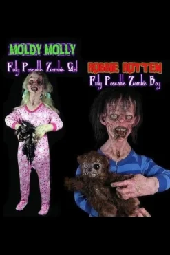 Moldy Molly and Rotten Robbie Zombie Halloween Props - Combo Package Deal