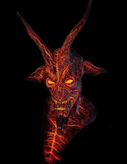 Molten Devil Head Bust Halloween Prop