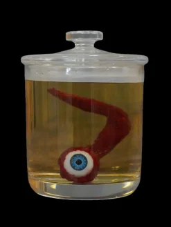 Nerve Eye in Specimen Jar Halloween Prop