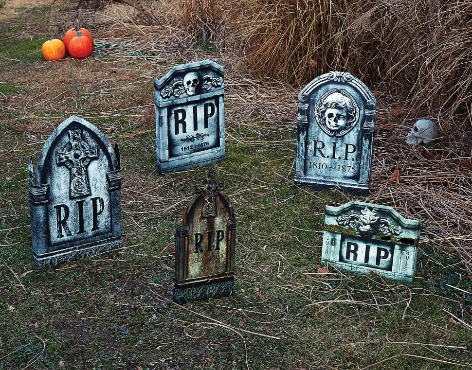 Photo-Realistic Tombstone Halloween Decorations Set