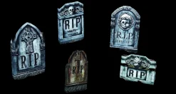 Photo-Realistic Tombstone Halloween Decorations Set