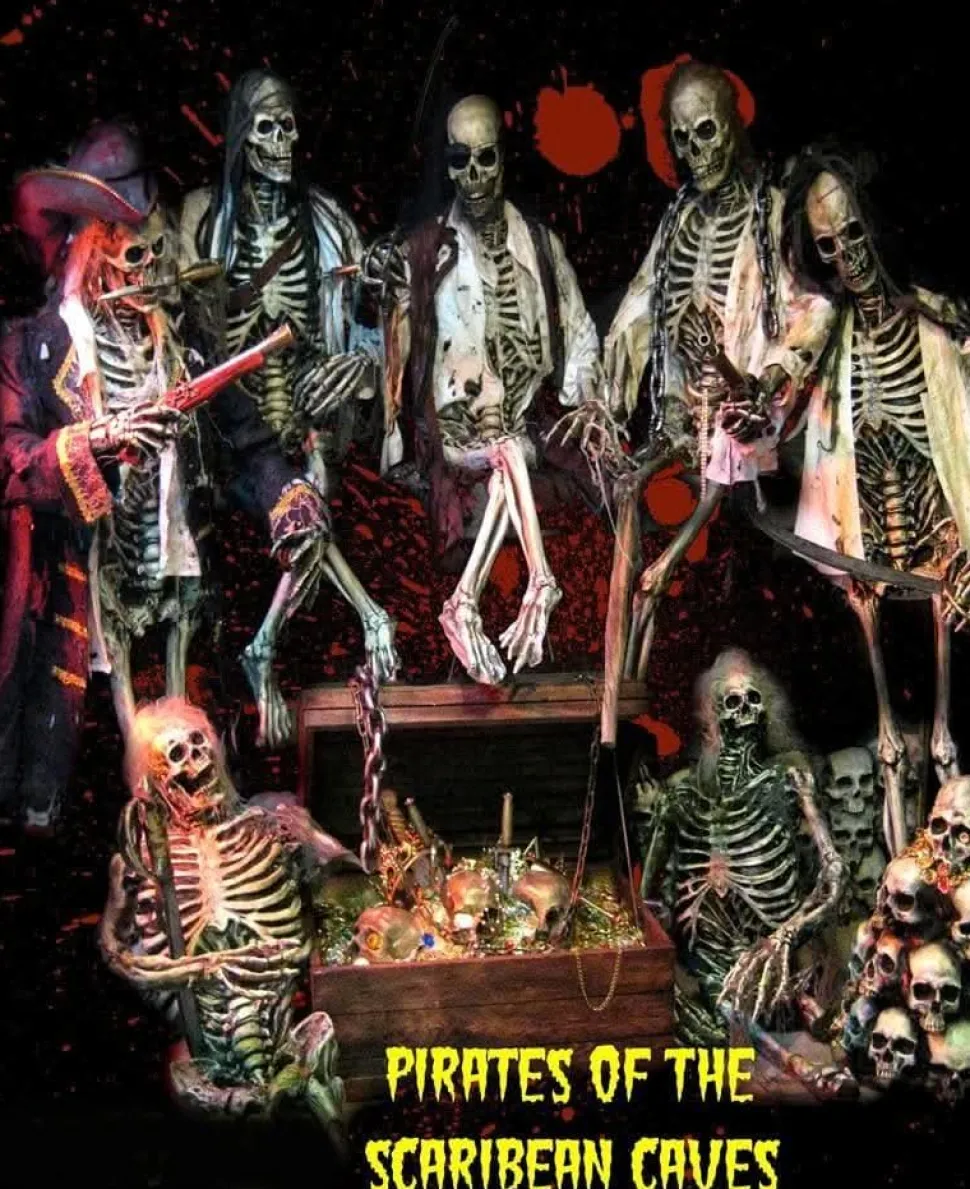 Pirates of the Scaribean Caves Skeleton Halloween Prop