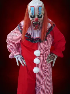 Professional Movie Clown Suit in Red Costume