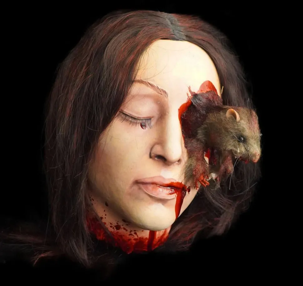 Rat Girl Head Bloody Halloween Prop