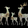 Reindeer Family Acrylic Iridescent Sculpture with Built-In LED Lights Christmas Outdoor Yard Decorations