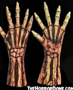 Rotted Bloody Zombie Skeleton Hands Deluxe Halloween Costume Gloves