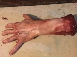 Severed Left Male Hand - Silicone Human Body Part Halloween Prop