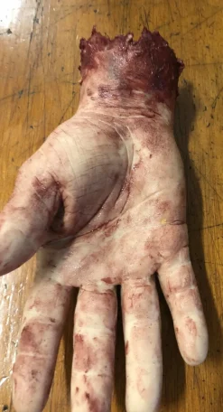 Severed Male Hand - Silicone Human Body Part Halloween Prop