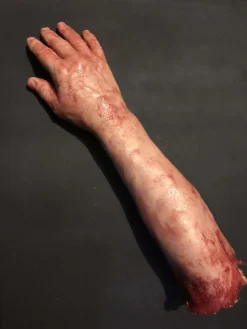 Severed Male Right Arm - Silicone Human Body Part Halloween Prop