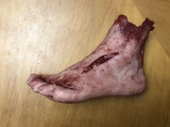 Silicone Severed Left Female Foot Body Parts Halloween Prop