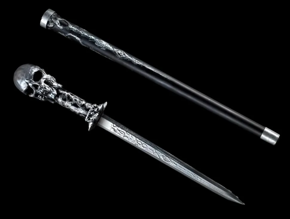 Skull Cane Sword Horror Weapon Halloween Prop
