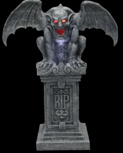 Stone Gargoyle with Sound and Lights Halloween Decoration
