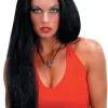 Straight Black Halloween Wig - 24'
