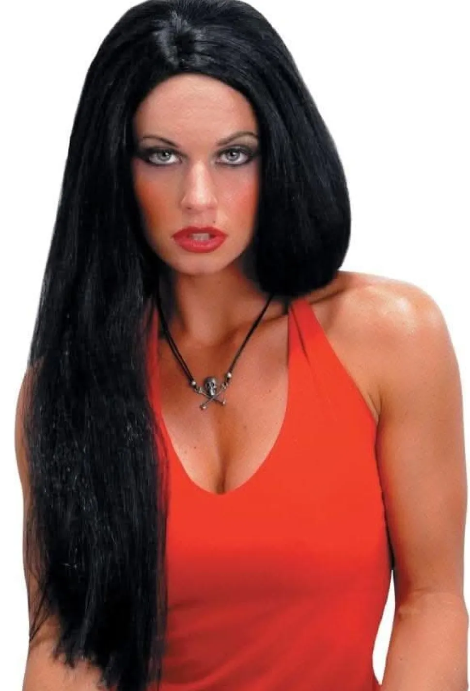 Straight Black Halloween Wig - 24'