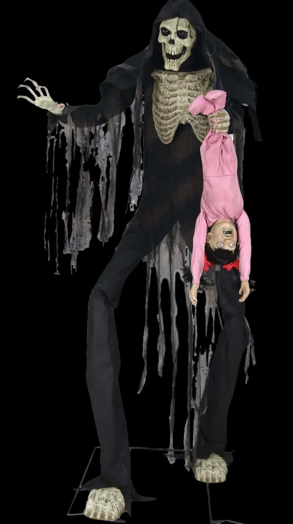 Towering Boogey Man with Child" Halloween Animatronic Decoration