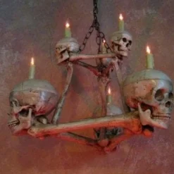 Two-Tiered Skull/Bone Chandelier Haunted House Lighting