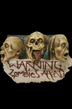 Zombie Wall Plaque - 3 Faced Hanging Halloween Decoration